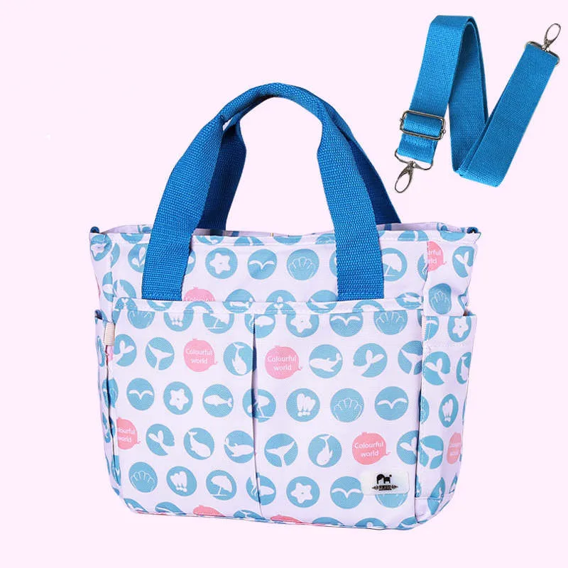 Bolso de hombro con patrón de impresión Simple para mamá, organizador de pañales para cochecito de niños, bolsa multifunción para recién nacidos,