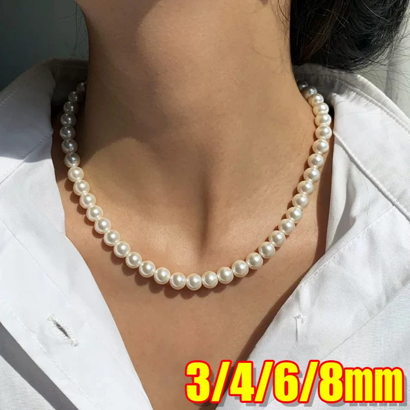 Long Multi-layered Simulated Pearl Sweater Chain Women 2026 New High-end Charm 3/4/6/8mm Elegant Necklace Sweater Choker