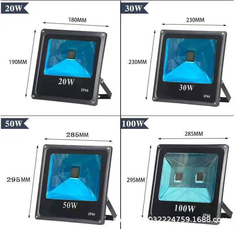 Factory Direct Sale LED Square Spotlight Black Floodlight 20W 30W 50W 00W 150W 200W Square Housing