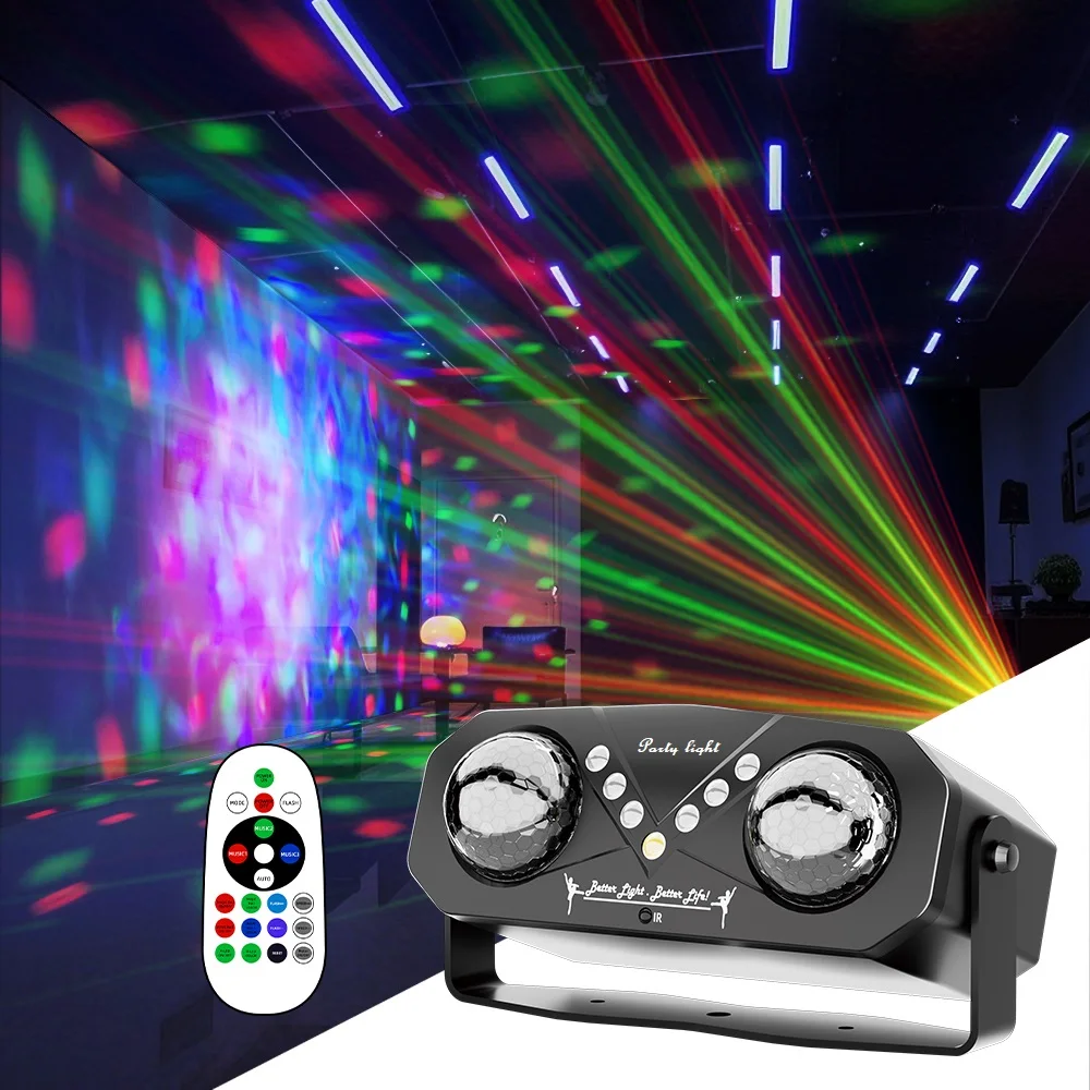 Party Disco Ball Light Sound Activated Rotating Ocean Projector with Remove Controller, Dance, Christmas Decor Projector