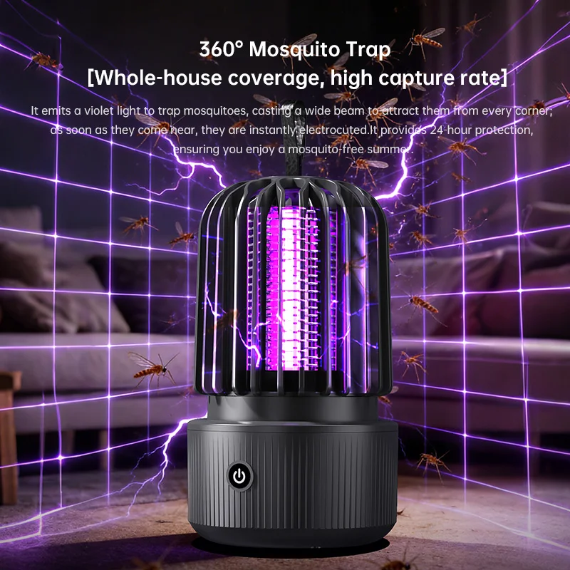 Neue elektrische Mückenvernichtungslampe mit UV-Licht und Stromschlagfunktion, 2-in-1-Mückenkiller, USB-wiederaufladbar für Zuhause und Camping – Detail 8