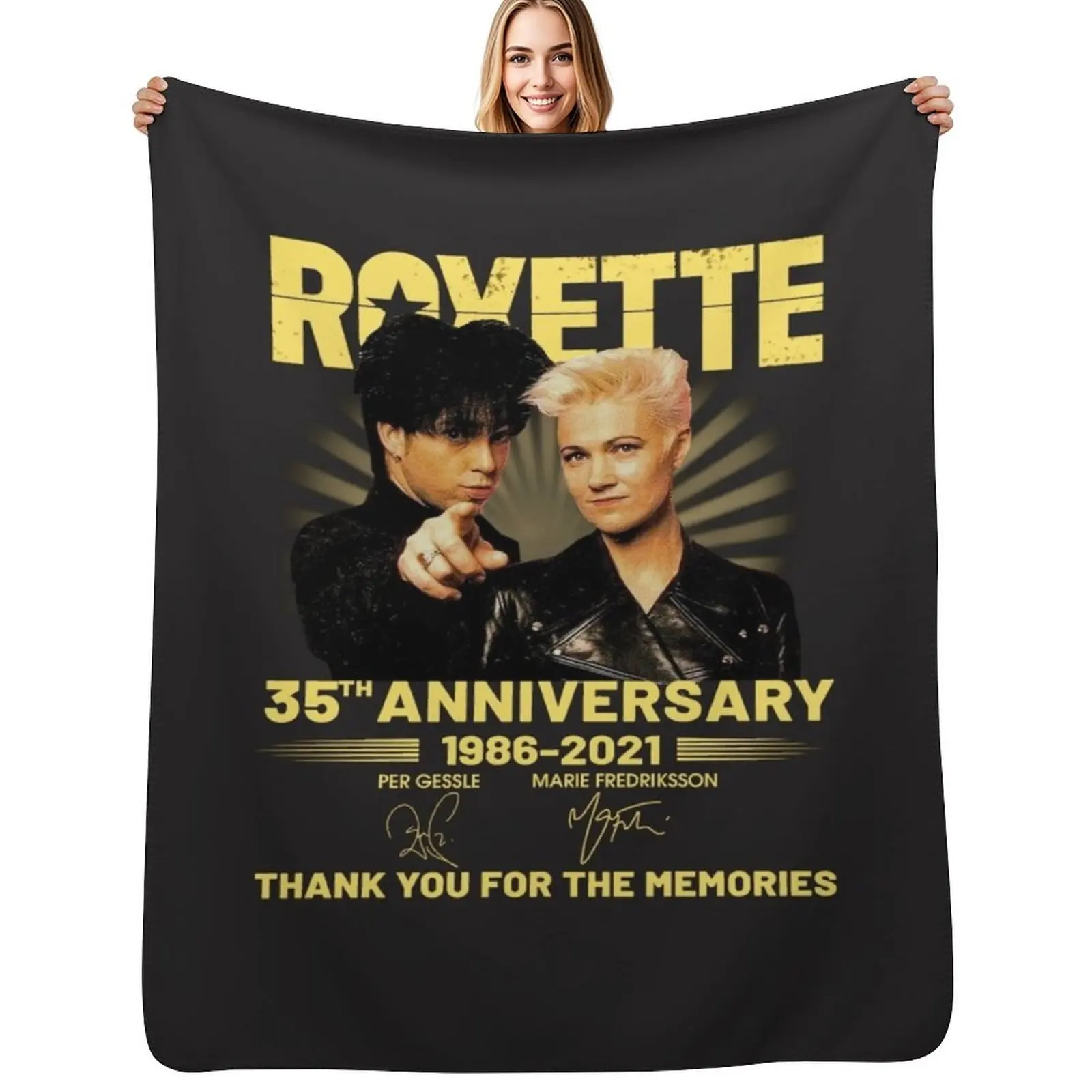 

Roxette 35TH Anniversary 1986-2021 Throw Blanket Decorative Beds Weighted Flannel halloween Blankets