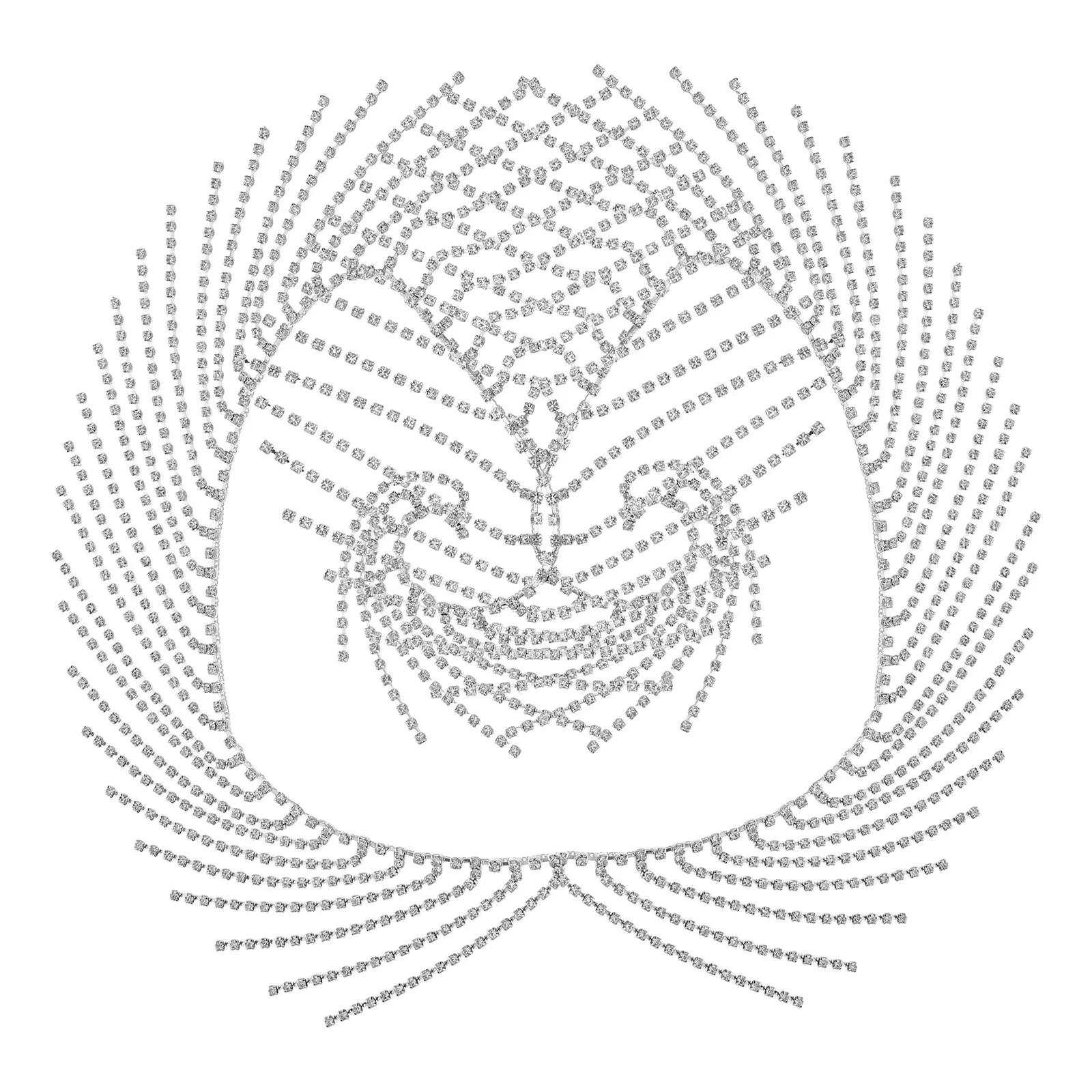 

2-ярдовая тесьма с бахромой из страз и блестящей цепочкой для шитья, рукоделия, украшения одежды, свадебных украшений и декора