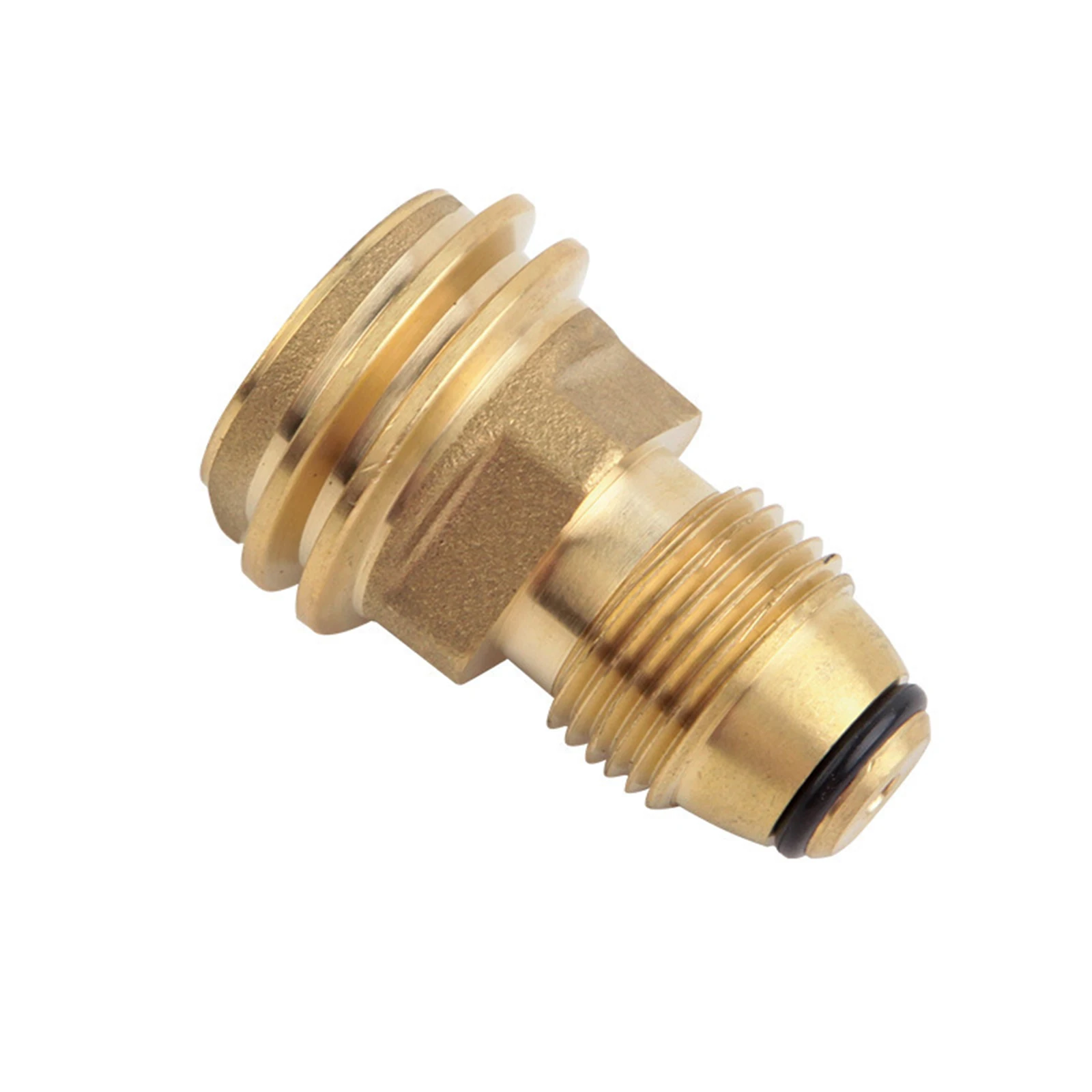 Brass Propane Tank Adapter Convert Propane Adapter Equipped with Rubber O-ring Safe Durable Adapter POL to QCC1 Propane Adapter