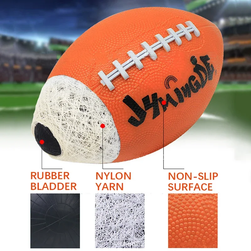 Light Up American Football Ball LED Size 6 Glow In Dark Rugby Ball Night Match Glowing Training Ball for Kids Youth