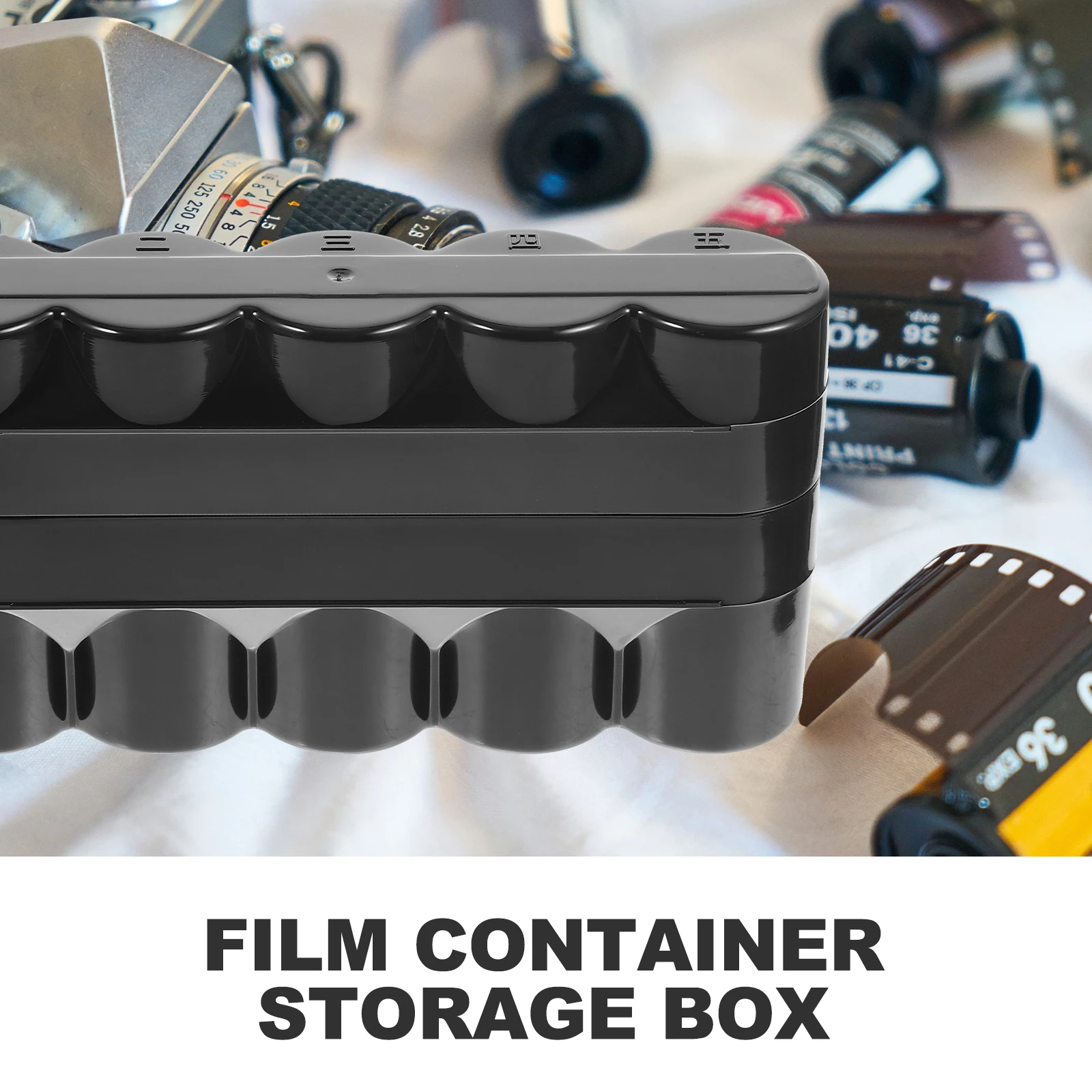 

120 Film Canisters Holder Black Mini Hard Case for Camera Film Storage Container Reusable Durable Plastic Box Gifts