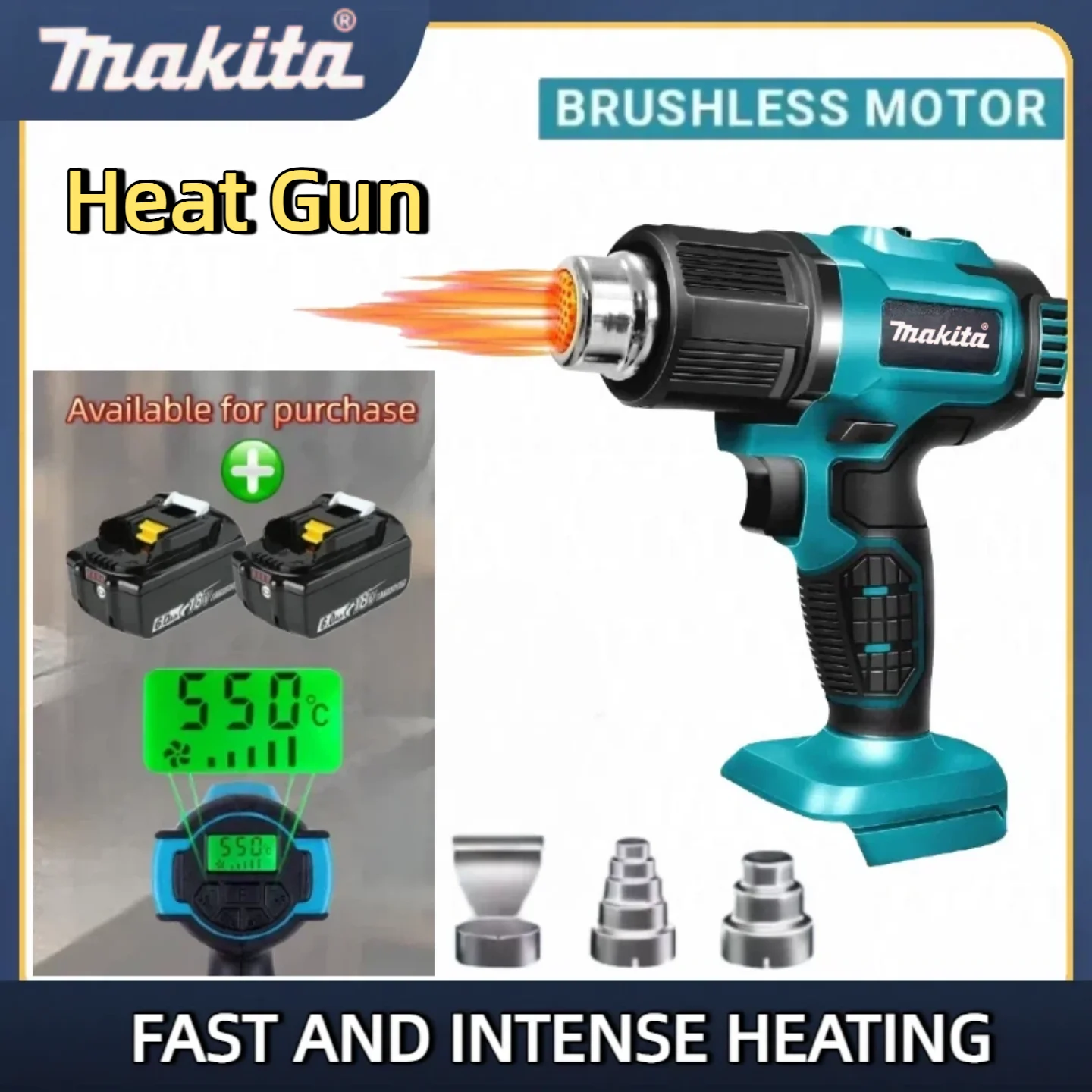 

New Makita 550°C Cordless Handheld Hot Air Gun With LED Display Soldering Thermal Blowe Temperature Control Heat Gun