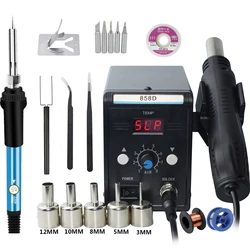 Eruntop 858D  Hot Air Gun Station Digital Soldering Iron  BGA Rework Station Heat Gun Welding Machine