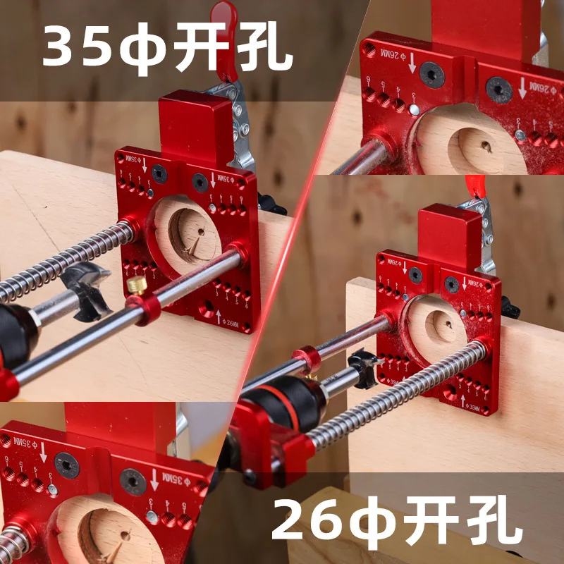 Handheld Electric Drill Bracket, Handheld Bench Drill Bracket Drilling Machine Woodworking 35 Hinge Hole Locator Tool