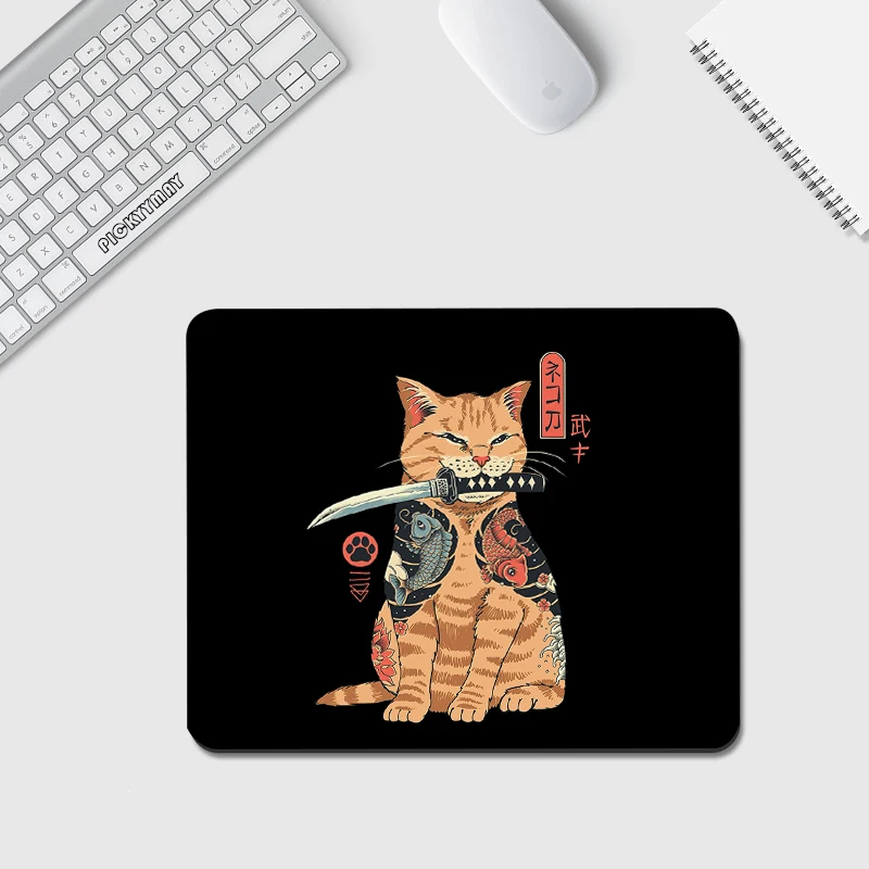 Warrior Cat Mousepad Small Office Computer Desk Mat 18x22cm Design Mouse Pad Laptop XS Desk Pad Little Mouse Mat