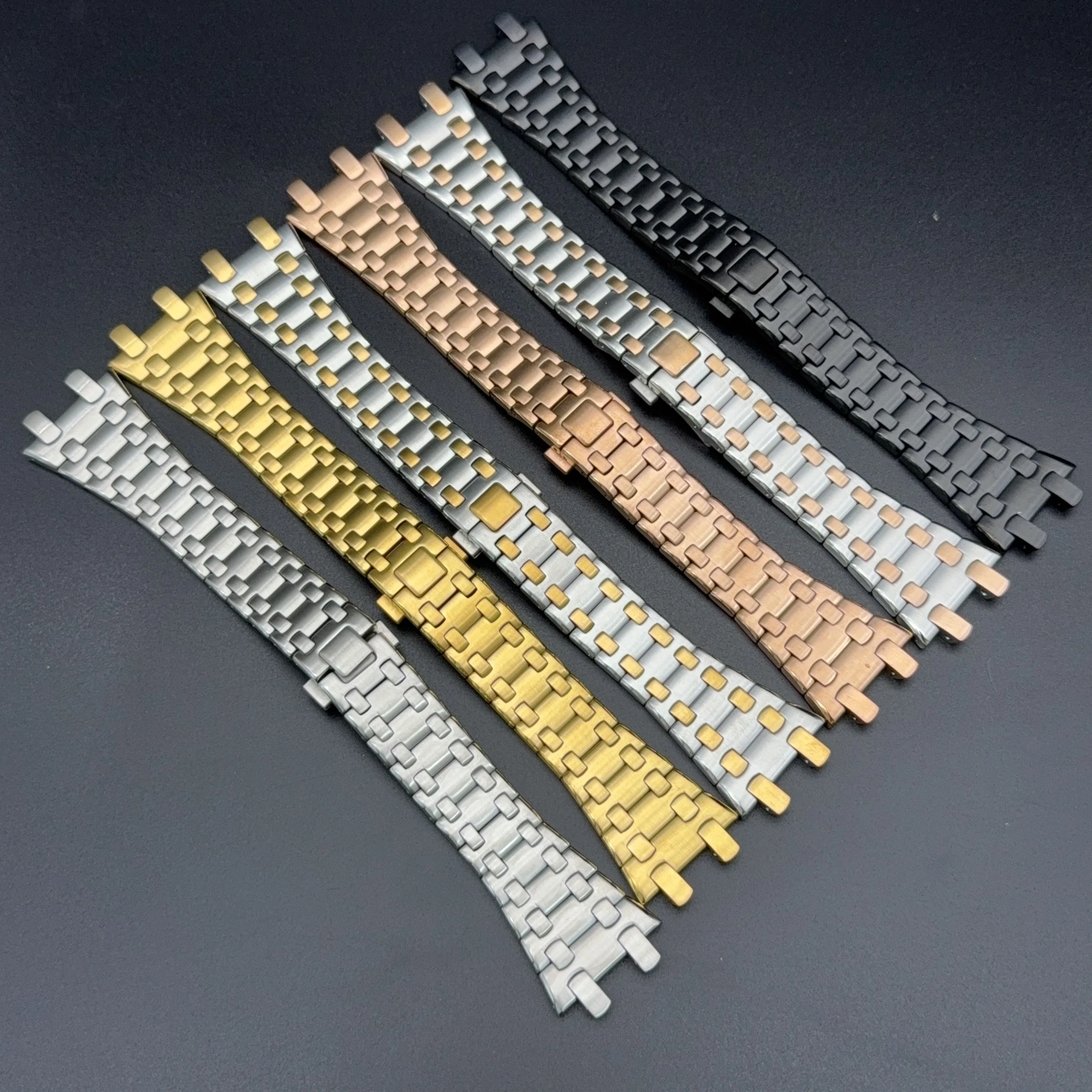 لساعة Ap Royal Oak Offshore قطر 42 مللي متر حزام ساعة من الفولاذ المقاوم للصدأ الصلب 28.5 مللي متر مقعر محدب 15710 26470 أشرطة الساعات