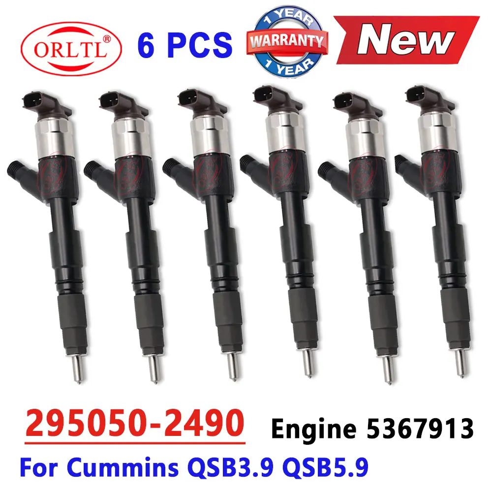 

6 PCS New Diesel Injector 295050-2490 295050-2491 Common Rail Nozzle 2950502490 5367913 For Bosch Cummins QSB3.9 QSB5.9