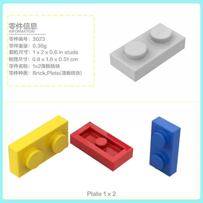 Piezas técnicas MOC de 50g, placa de ladrillos 2420 2445 3020 3021 3022 3023 3024 3027 3028 3029 3030 3031, Kits de modelos de coches, Juguetes