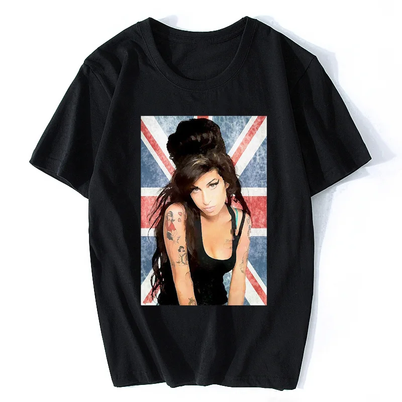 Amy Winehouse Tshirt Union Jack Music Tee Urban R&B Womens Men Unisex T-ShirtCool Casual Sleeves Cotton T-Shirt Fashion Clothing