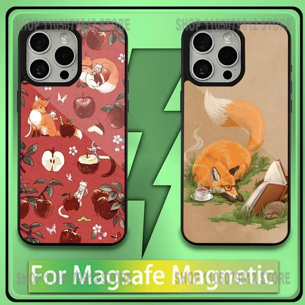 

Art Lyrics Cartoon Fox Phone Case For iPhone17,16,15,14,13,12,11,Plus,Pro,Max,Mini Soft Magesafe Magnetic Wireless Charge