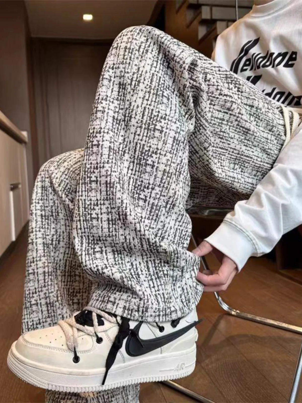 

Corduroy Dyeing Loose Straight Leg Pants Men's Spring Autumn American Retro Lazy Sle Casual Loose Straight Dyeing Dir Pants