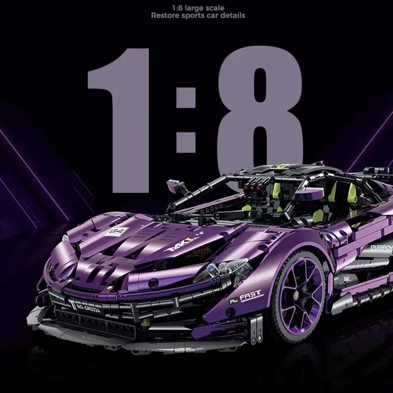 Blocs de construction de voiture de sport télécommandés techniques RC, 3568 pièces, modèle MOC P1, voiture de course, briques, jouets pour garçons, coffret cadeau pour enfants