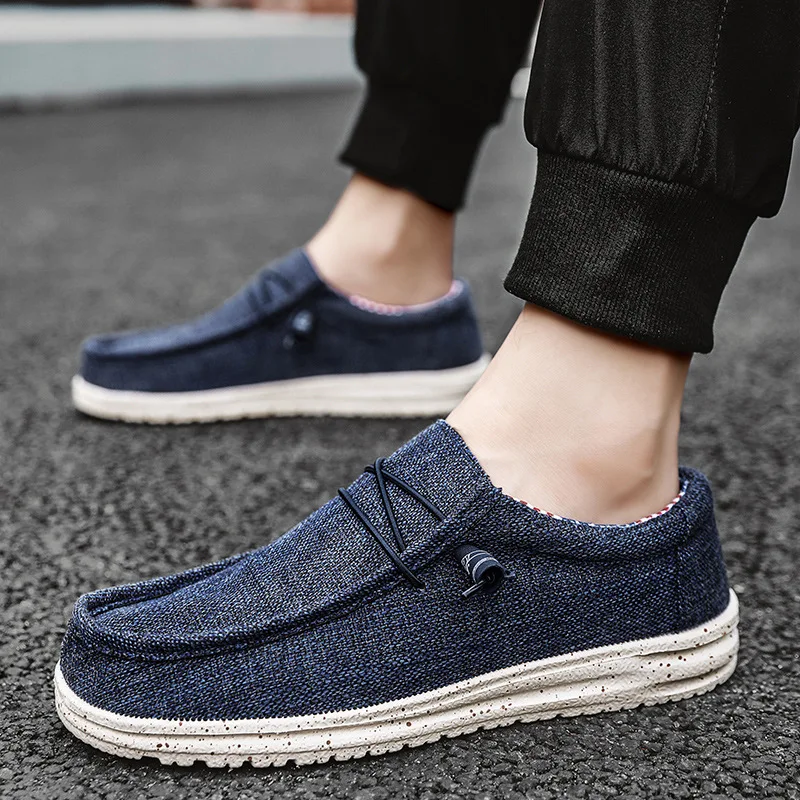 Summer Men Canvas Shoes Espadrilles Breathable Casual Shoes Men Loafers Comfortable Ultralight Lazy Boat Shoes Plus Size 39-48