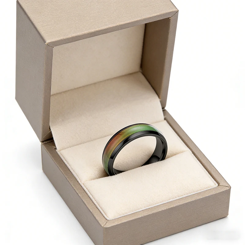 Classic Changing Color Stainless Steel Rings Mood Feeling Temperature Ring For Women Men Couples Fashion Fine Jewelry Wholesale