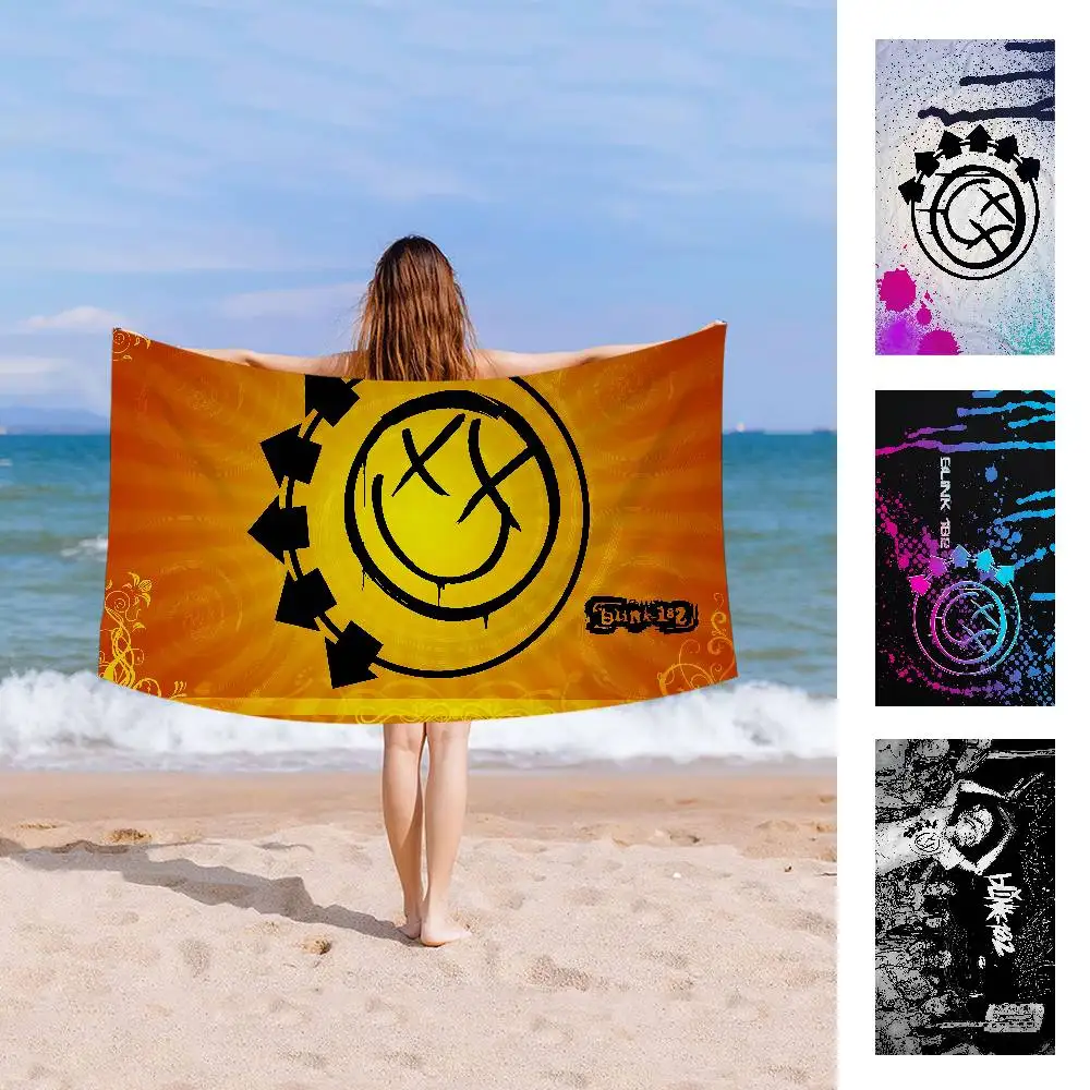 B-Blink 182 BAND Beach Towel Colorful Bath Towels For Girl Microfiber Quick Dry Custom Sand Free Beach Yoga Spa Gym Pool