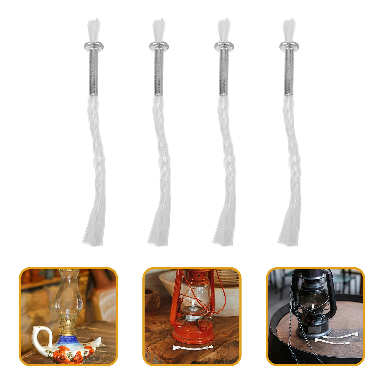 4 Pcs Wick Buddha Lamp Wicks Alcohol Oil Replace Cotton Thread Labs Bulk Burner