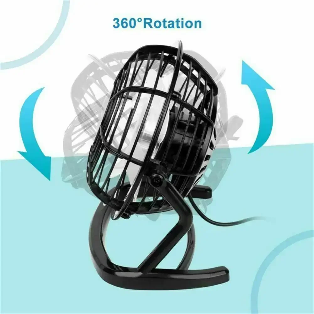 Portable DC 5V USB Mini Fan 4 Blade Desktop USB Fan - USB Powered Personal Table Fan