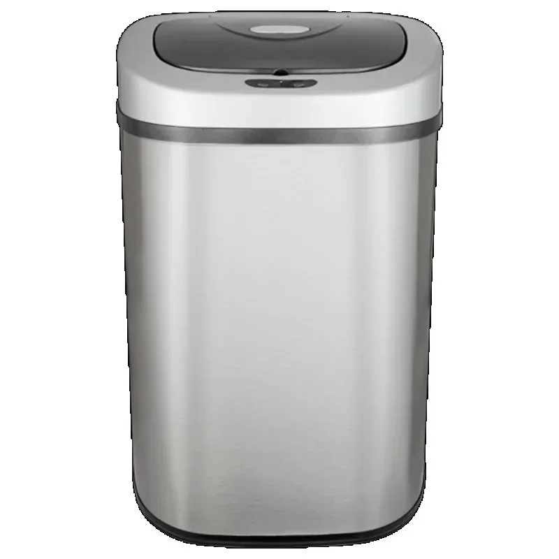 80L Big Stainless Steel Trash Can Smart Trash Can Dustbin Auto Rubbish Bins For Kitchen Hotel Smart Waste Bins