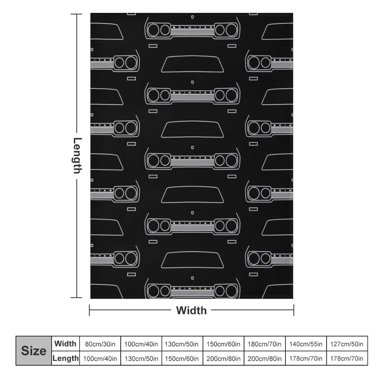 Reliant Scimitar classic car outline graphic (white) Throw Blanket Sleeping Bag Comforter Sofa Quilt Blankets