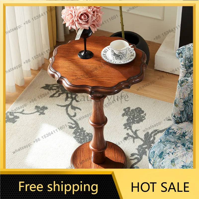 FG Living Room Vintage Small Side Table American Creative Bedside Small Round Table by the Bedside