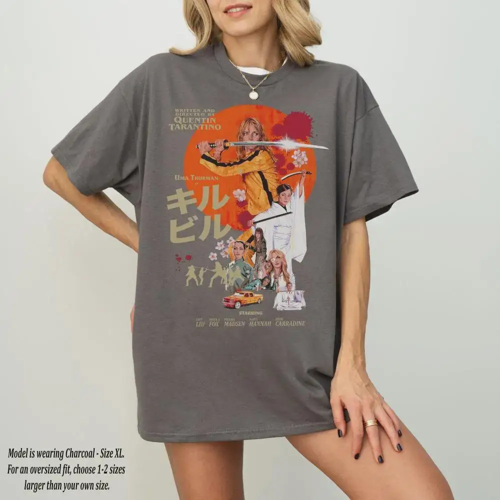 2026年新作tvキル・ビルシャツ-クエンティン・タランティーノ-グラフィックプリントtシャツ-ウマ・サーマン-レトロサマームービーシャツ-ファッションヴィンテージフィルム