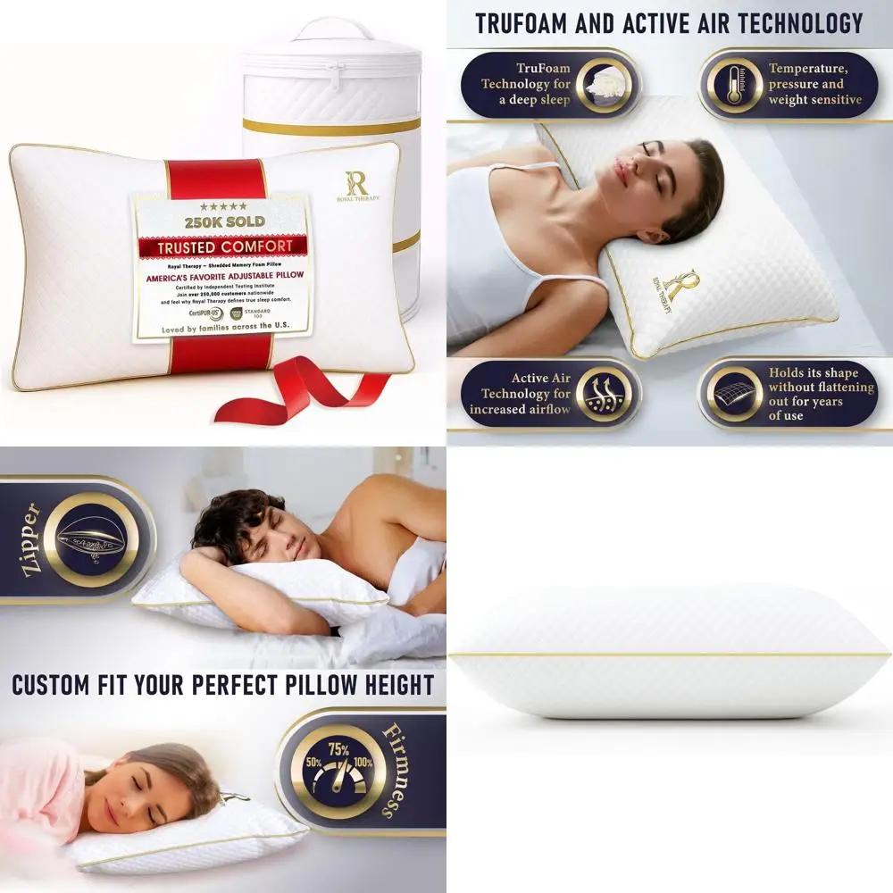 

Memory Foam Pillow for Odor-Free Comfort, Adjustable Support for Neck and Shoulder Pain Relief, Suitable for Back and Side Sleep