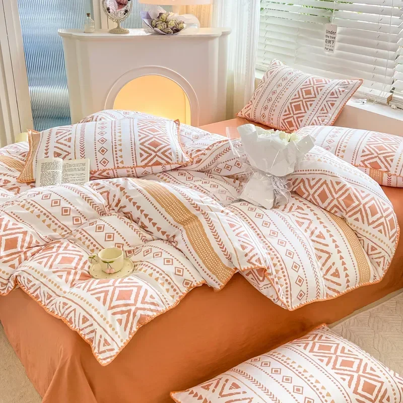 

Promotion Bedding Set - Cute Printed Sanding Duvet Cover - Double/Queen/King Size - Pillowcase Included