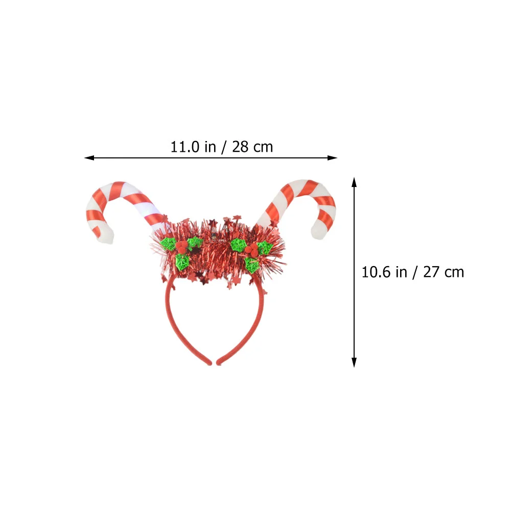2 قطعة عقال قصب عيد الميلاد مضيئة الشعر ديكور عيد الميلاد الشعر الأطواق عكاز هيرباند Abs رائعتين
