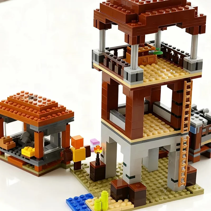 Third Party MOC Compatible Sets My Pixel World Series Building Blocks Illager Outpost Assembly Toys for Children
