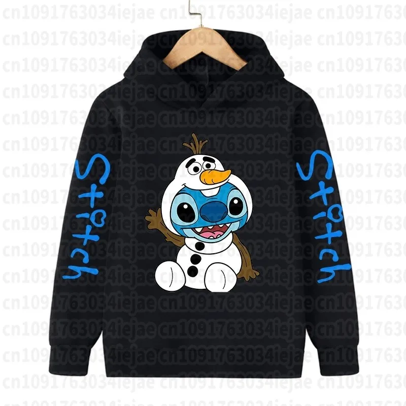 2026 ديزني جديد في كول غرزة هوديي الأطفال الكرتون ملابس فتاة صبي ليلو وستيتش البلوز مانغا هودي الطفل رداء علوي غير رسمي
