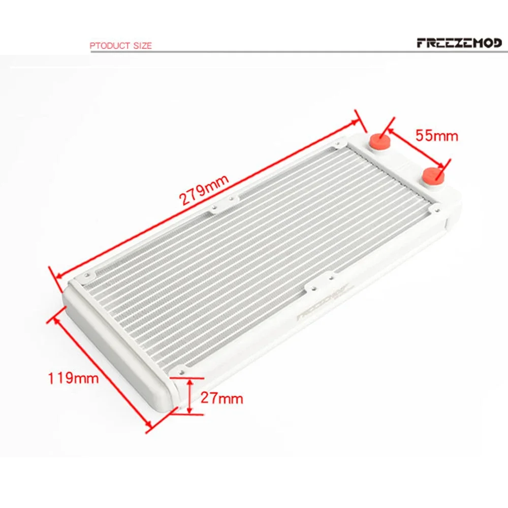 FREEZEMOD 240mm Aluminum Radiator 18pcs Pipe G1/4 Threaded Interface White Heat Dissipation and PC Water Cooling MOD SR-LPZJ240