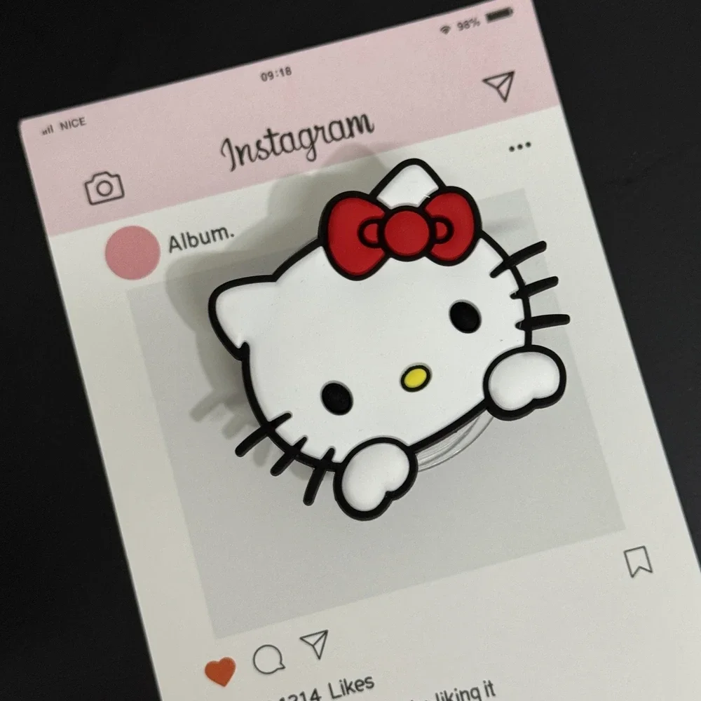 Sanrio Hello Kitty Grip Tok Anello da dito Supporto per telefono Supporto per iPhone Samsung Xiaomi Supporto per cellulare Griptok Staffa pieghevole