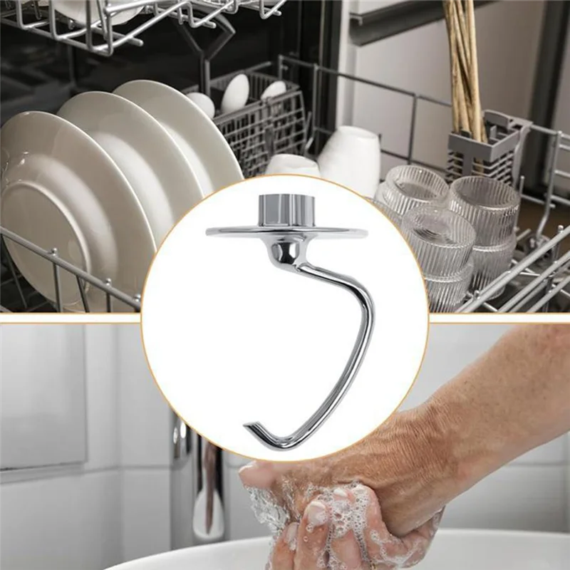 

A98I-Stainless Steel Dough Hook Attachment For Kitchenaid 4.5-5 Quart Tilt-Head Stand Mixer, K45DH Dough Hook Replacement