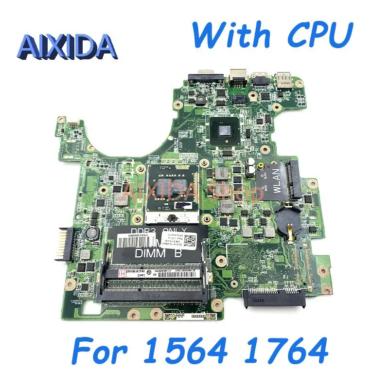 AIXIDA CN-0F4G6H 0F4G6H CN-0YWY70 DAUM3BMB6E0 Main board For Inspiron 1564 1764 laptop motherboard HM55 DDR3 free CPU full test