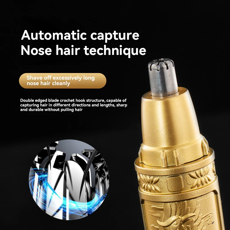 Xiaomi Nose Hair Trimmer Golden Dragon And Phoenix Clear Nostrils Small And Convenient Washing And Knife Head Unisex Convenience