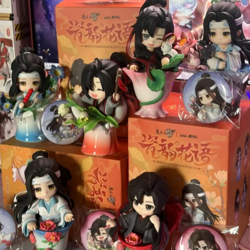 新作 魔道祖師 蘭忘機 魏無羨 セラミック ブラインドボックス おもちゃ Q版 花言葉シリーズ コレクターズギフト