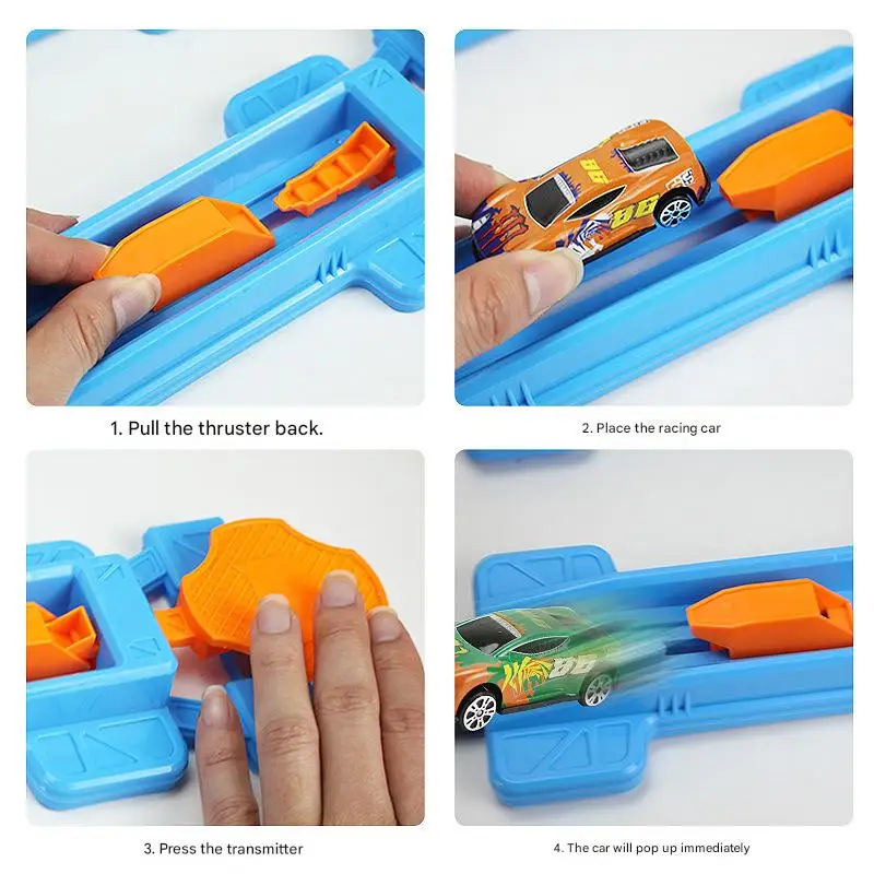 Stunt Speed Doppie ruote per auto Modello di giocattoli per bambini Pista da corsa Kit ferroviari assemblati fai da te Giocattolo educativo interattivo per bambini