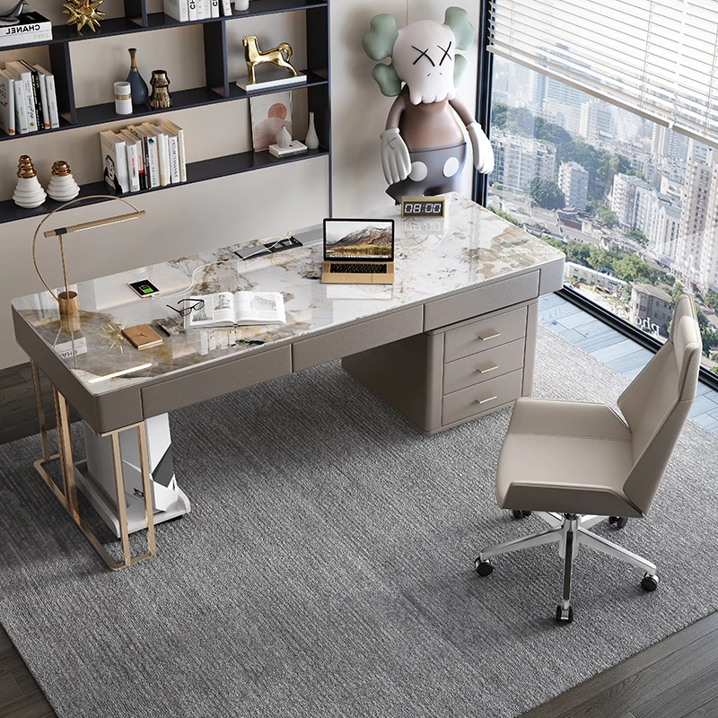 

Nordic Rock Plate Design Office Desk Italian Designer Computer Office Desk High Writing Modern Home Furniture Escritorio XYOD