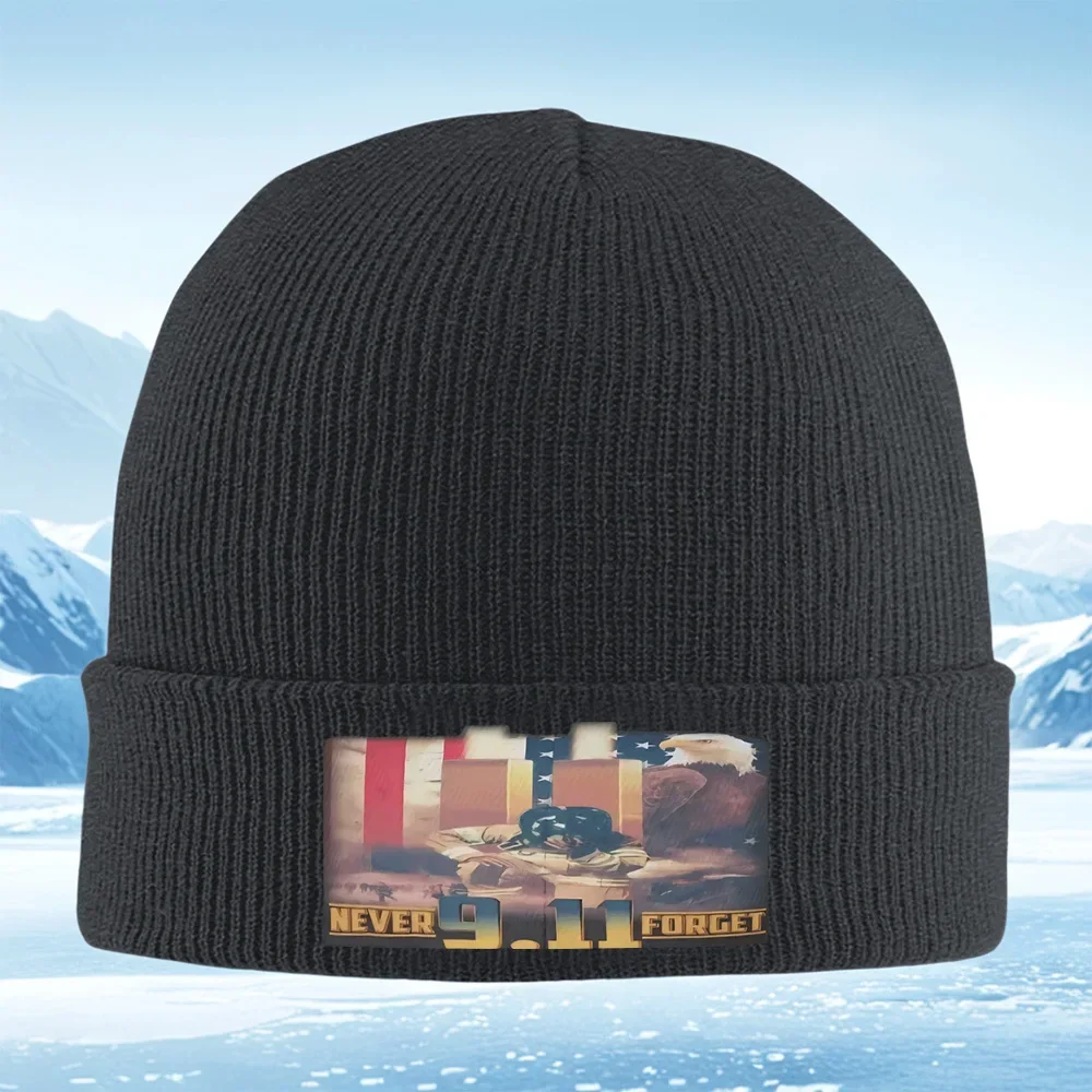 2026 American flag eagle fireman text memorial Men Women Unisex Knitted Hat Beanie Pullover Cap Winter Thermal Warm Christmas Ou