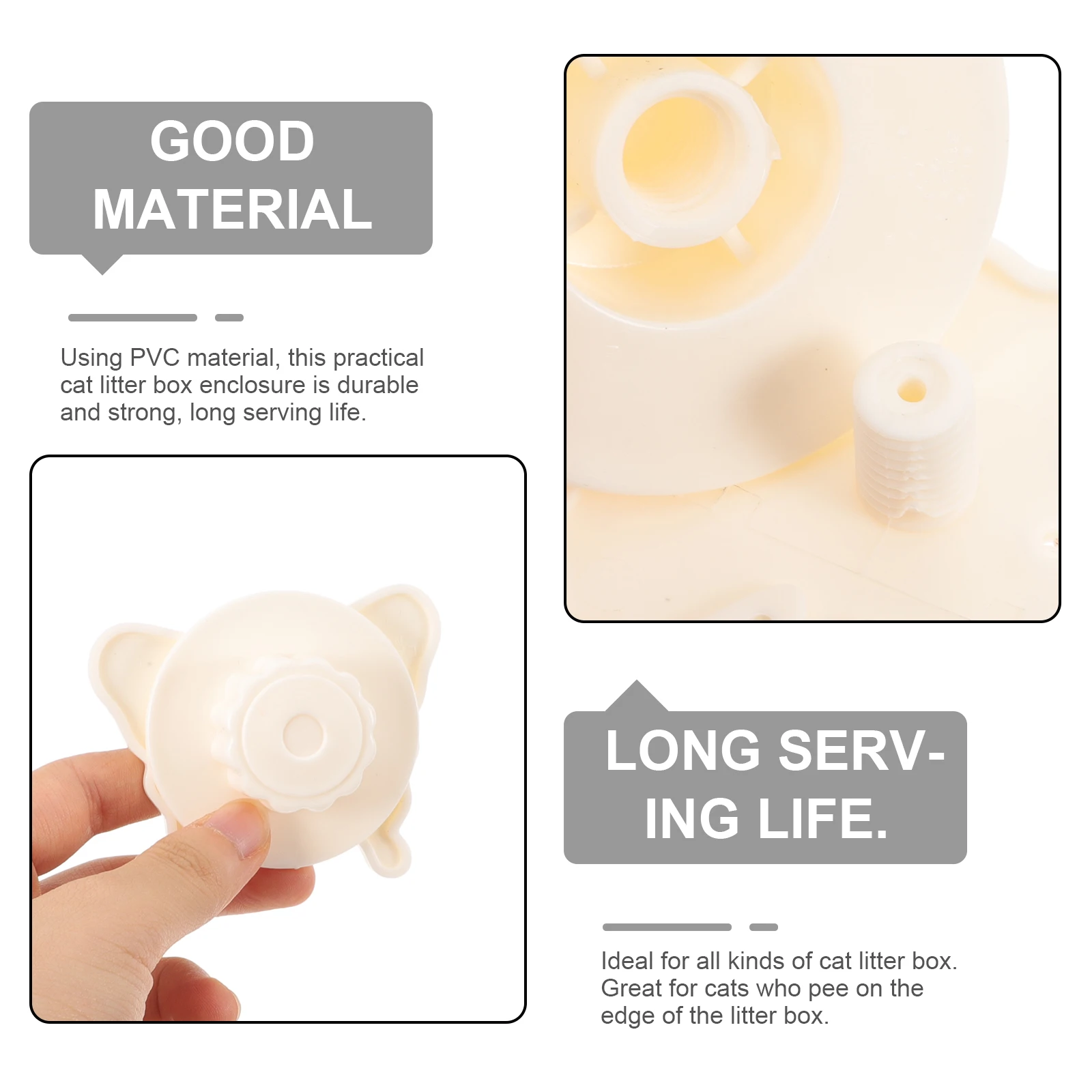 

Enclosure for Box PVC Box Splash Guard Anti-Spill Protector for Cat Toilet Litter Pan Protector Pet Litter Pan Supplies Dog