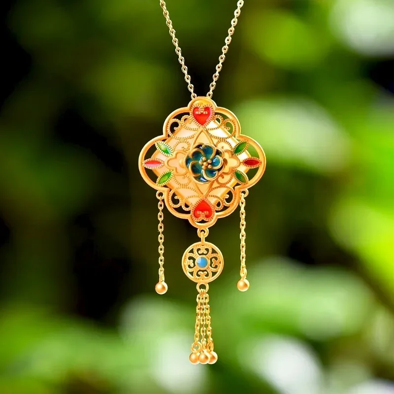 

Оригинальные Винтажные Ювелирные наборы серии ювелирных изделий, роскошные серьги из натурального нефрита и искусственной кожи для женщин, ожерелье с подвеской