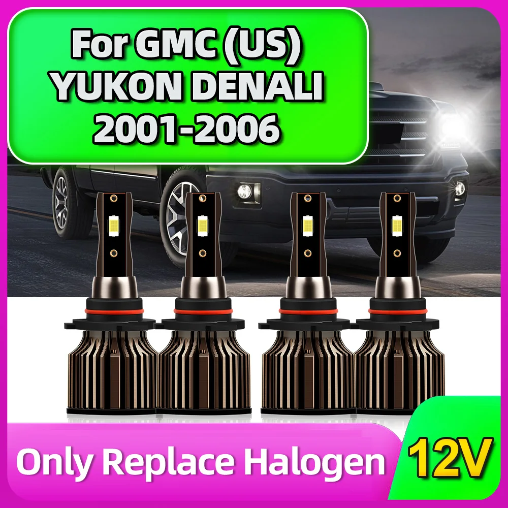 LED Headlight 12V Front Lights Bulbs 30000LM Auto Lamp 150W High Power For GMC (US) YUKON DENALI 2001 2002 2003 2004 2005 2006