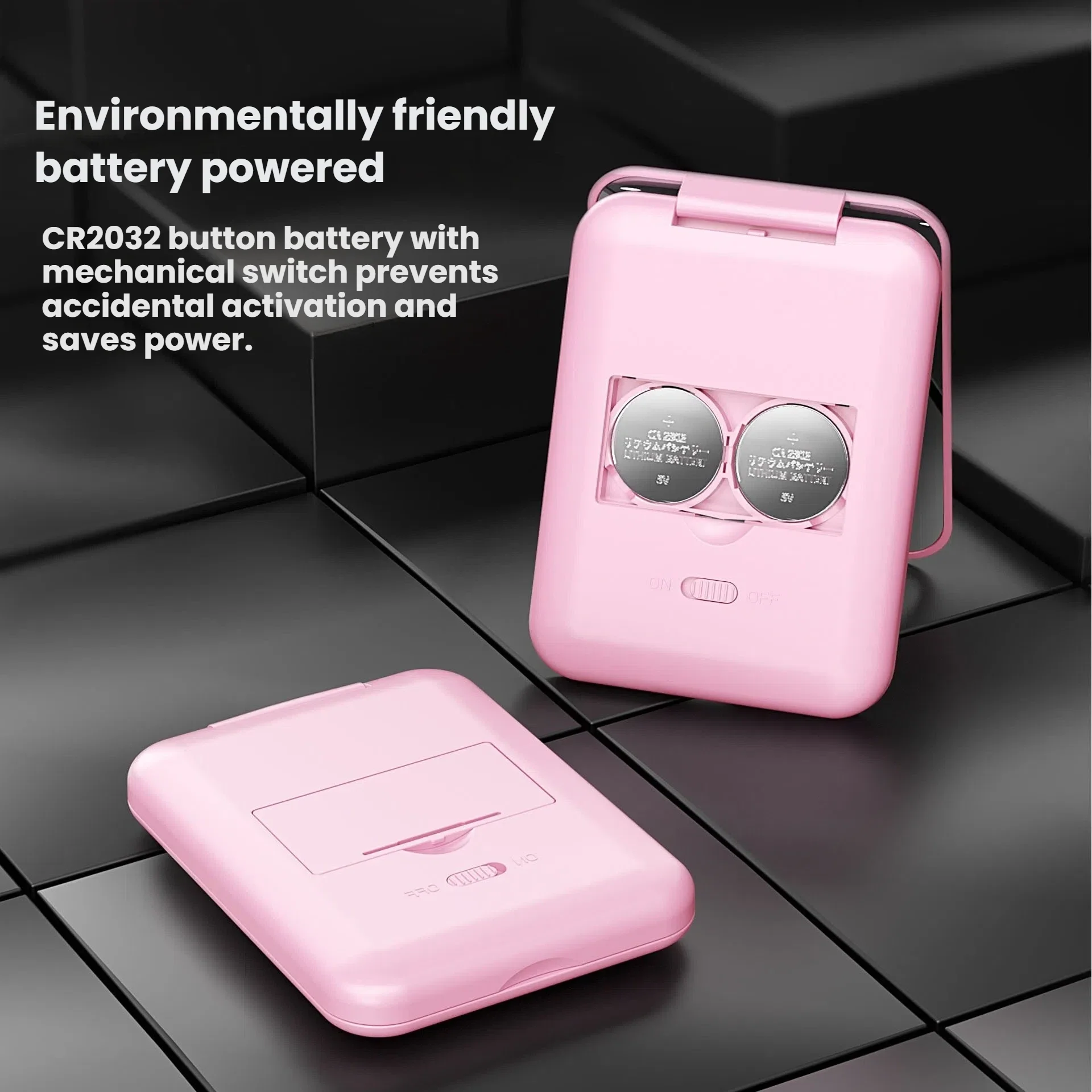 미니 LED 포켓 메이크업 거울 2배 확대 배터리 구동 휴대용 핸드헬드 메이크업 거울