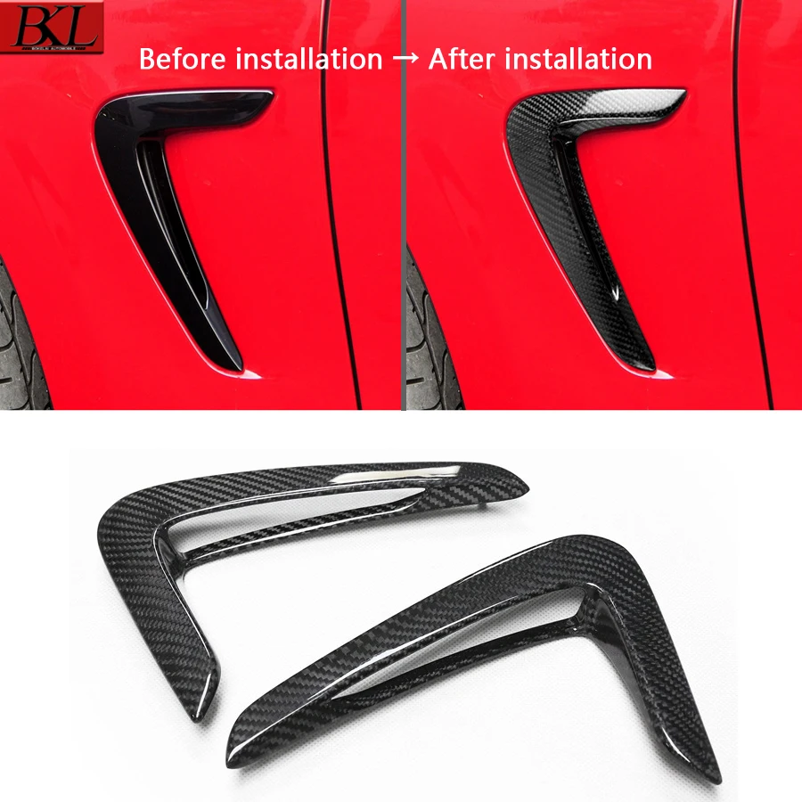 Untuk BMW 4 Series F32 F33 F36 420 430 425i Kit Mobil Stiker Masker Ventilasi Samping Serat Karbon Ventilasi Udara Fender Serat Karbon Kering