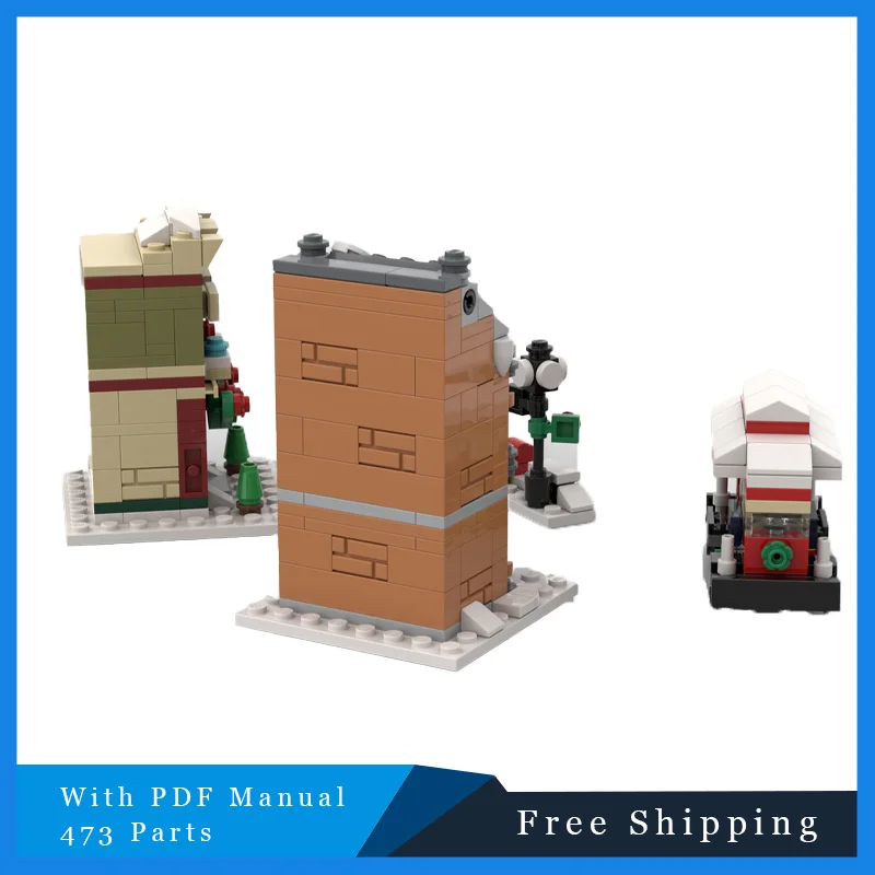 473 pçs festival rua vista tecnologia modular moc blocos de construção crianças adulto brinquedo natal presente educação arquitetura conjunto